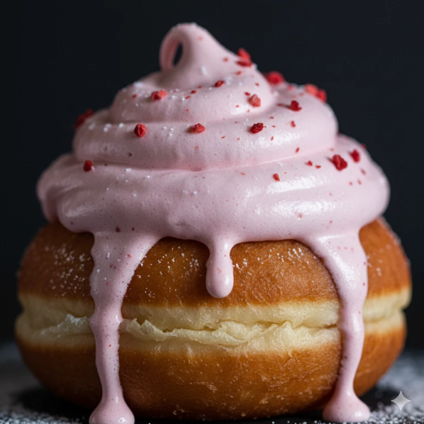 šiška s jahodovou penou