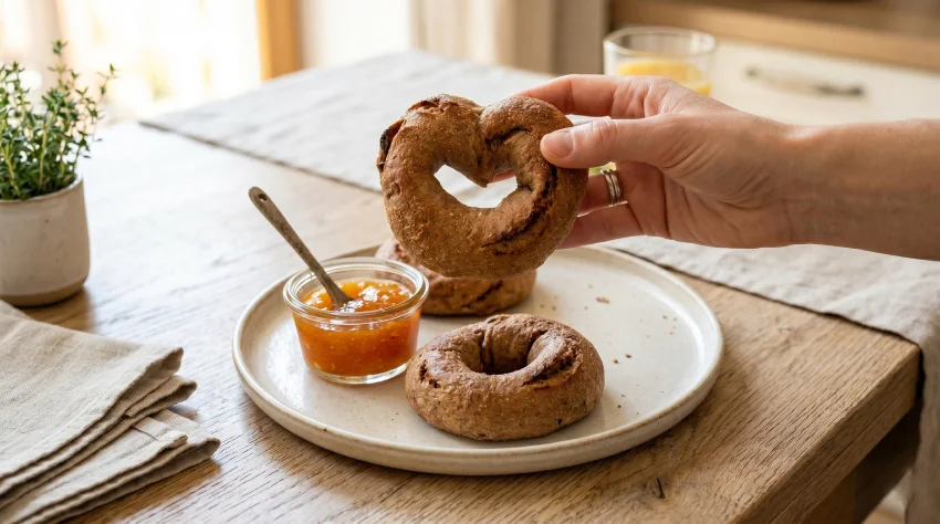 Banánový špaldový bagel