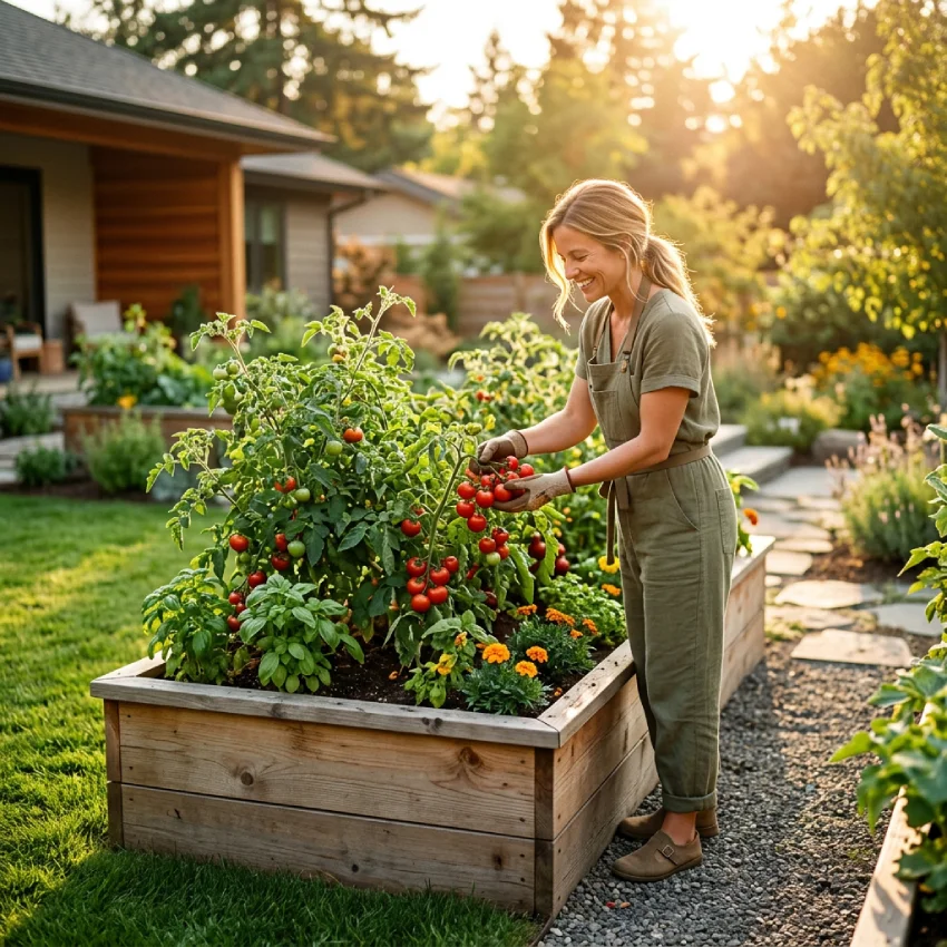 Vyvýšený záhon v záhrade